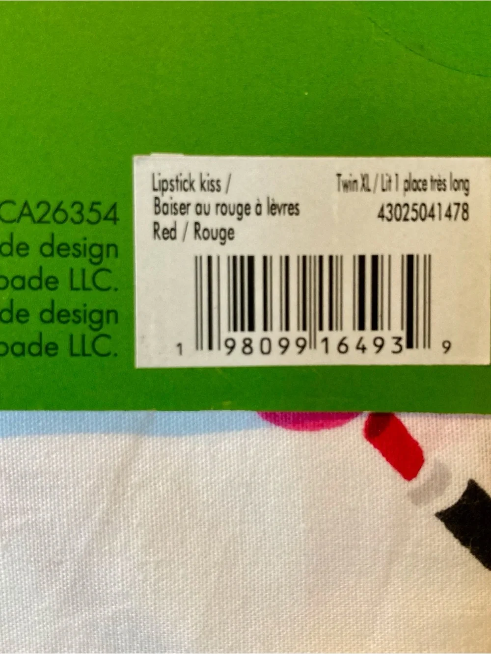 DORM READY NEW kate spade New York X-Long Twin Lipstick Print Sheet Set